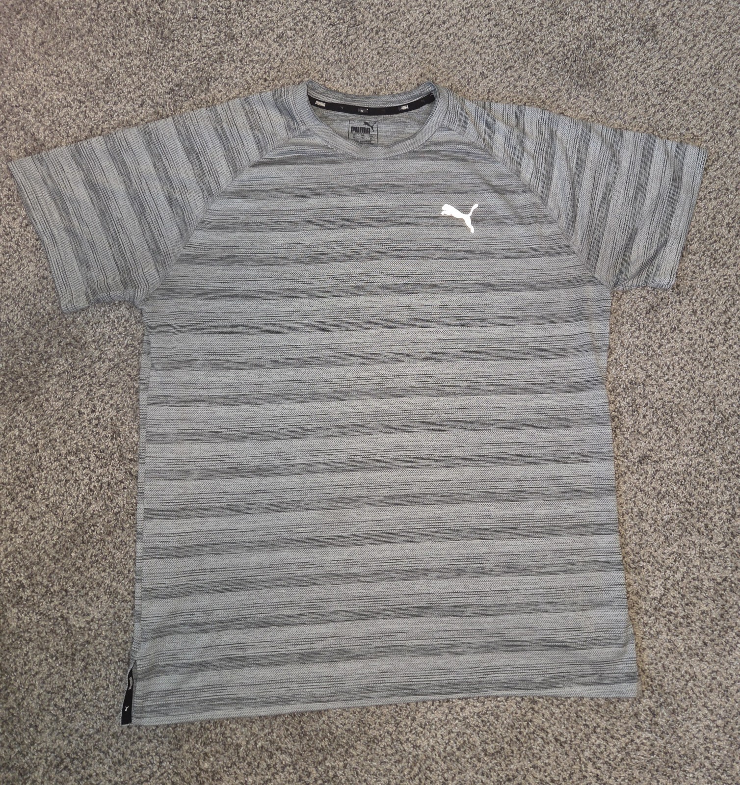 Puma Men's XL Gray Space Dye Performance Athletic Short Sleeve T-Shirt Active gallery
