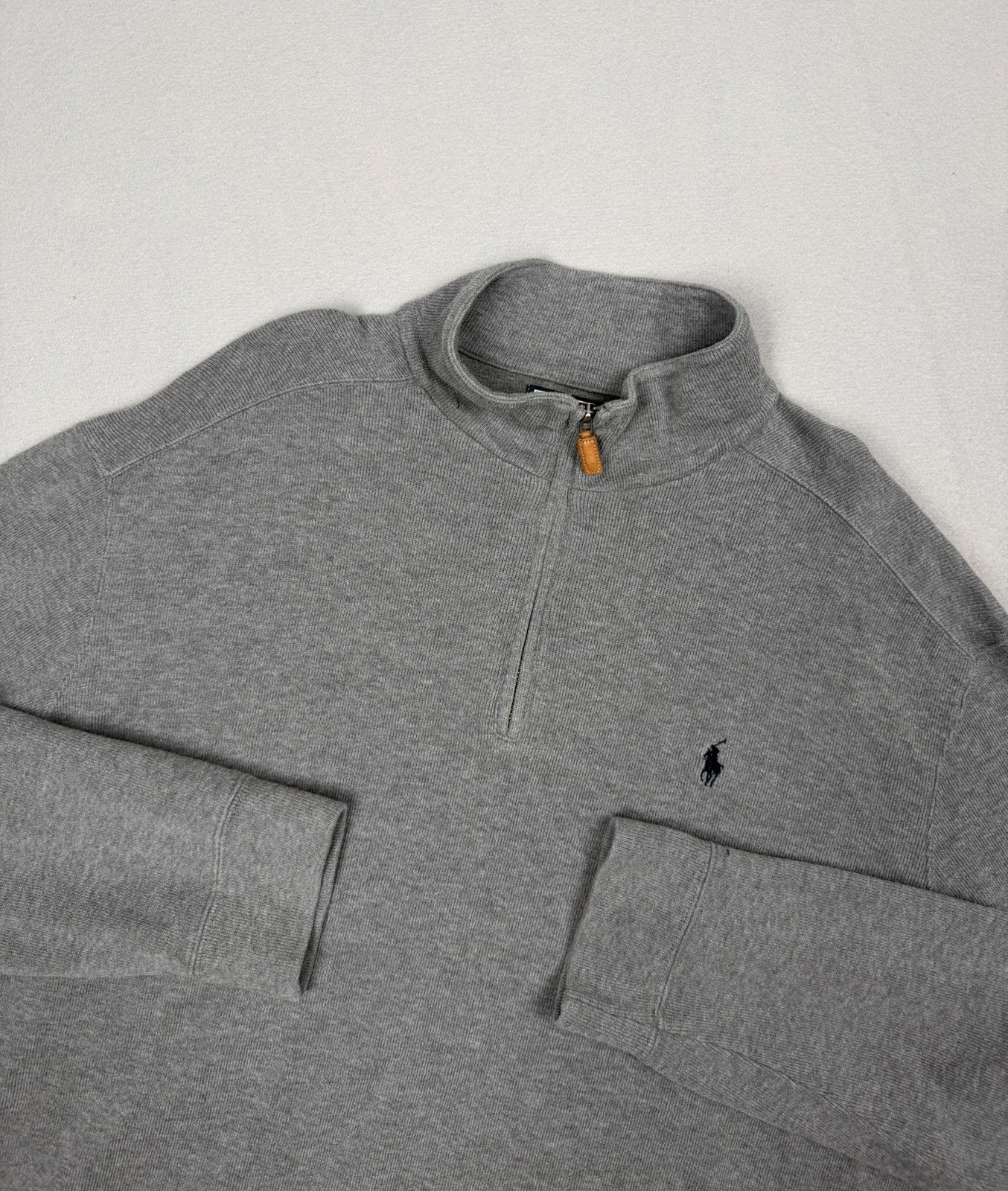 Polo Ralph Lauren Pullover Mens XL Gray 1/4 Zip Sweater Preppy Casual gallery