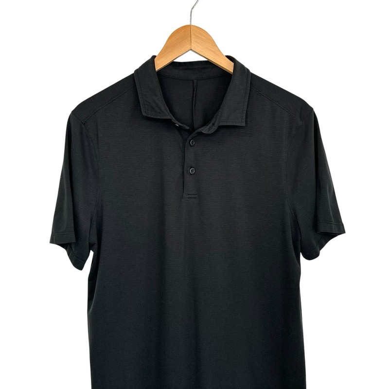 Lululemon Mens Metal Vent Tech Polo Shirt Sz Small? Black Short Sleeve gallery