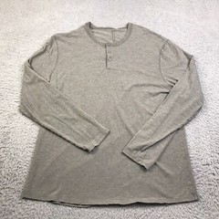 Lululemon Henley Shirt Mens L Heather Gray Long Sleeve Casual Performance