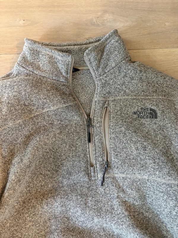 North Face quarter zip oatmeal heather hiking outdoor comfort- XXl gallery