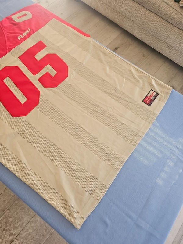 Vintage Fubu 05 Men's Jersey XL Red Beige/Gold Hip Hop Shirt - Very Rare - Nice gallery