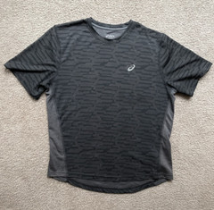 Asics Running Short Sleeve Men’s T-Shirt Large Black Athletic Training Race Tee