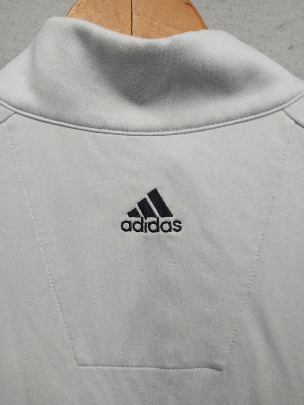 ADIDAS GOLF CLIMALITE Shirt Mens Large Gray Long Sleeve Full Zip Zip Pockets gallery