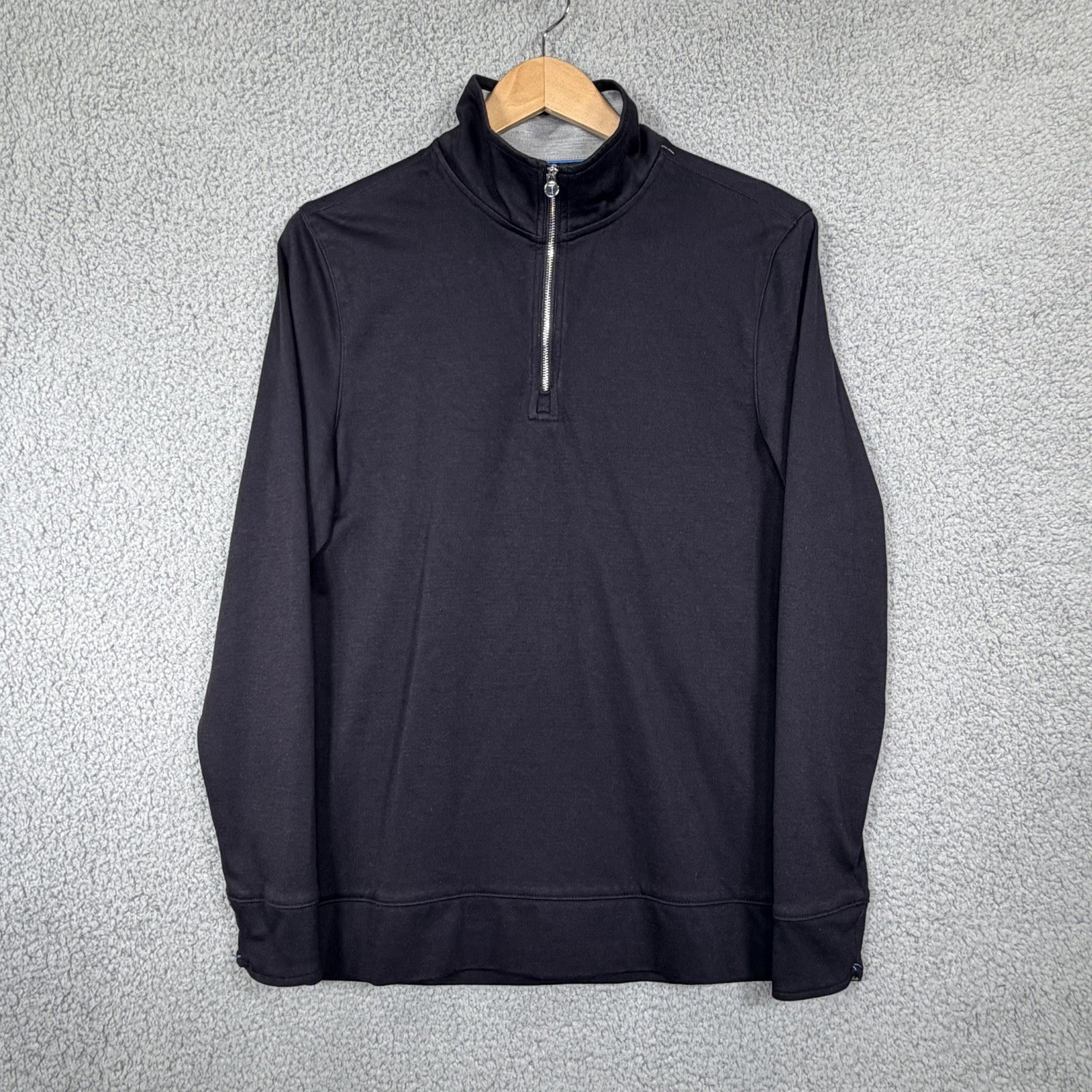 TWILLORY Mens 1/4 Zip Performance Fabric Tailored Fit Sweater Black Size M gallery