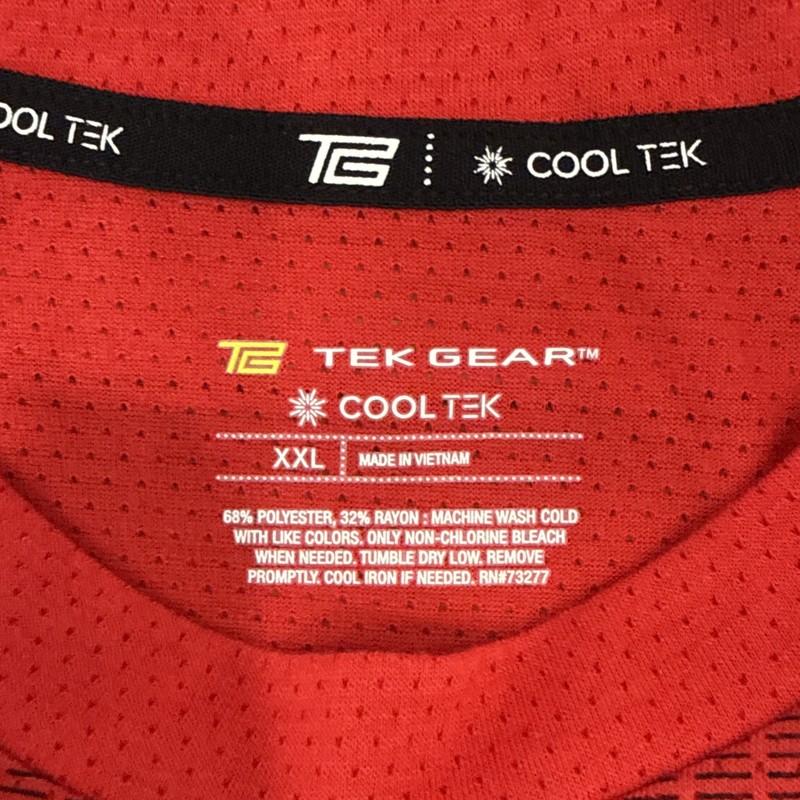 XXL Tek Gear 2016 Tee Red Cooltek Quick Dry Performance 2017 T-Shirt gallery