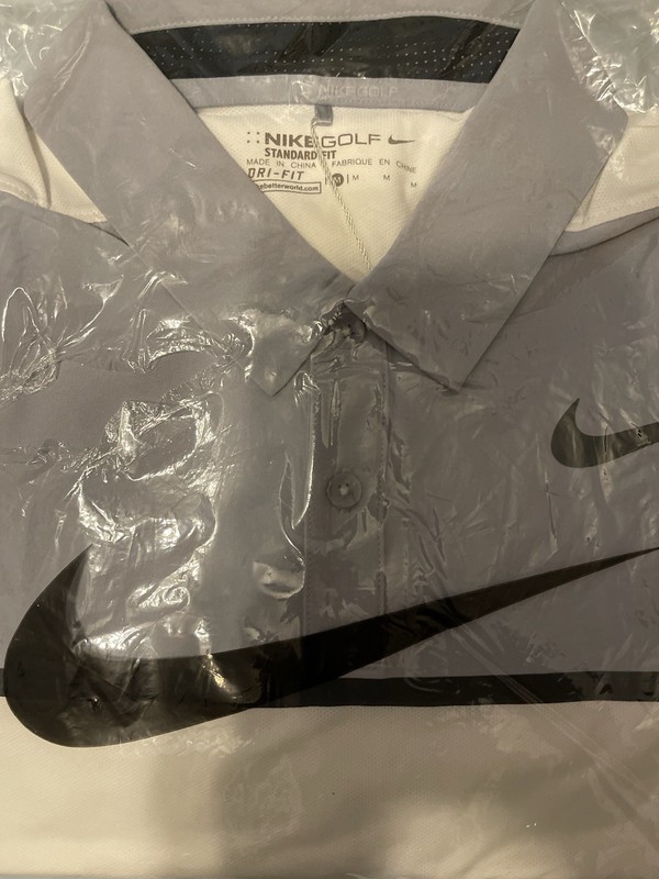 DISNEY AULANI NIKE DRI-FIT GOLF PERFORMANCE GRAY WHITE POLO MEDIUM HAWAII NEW gallery