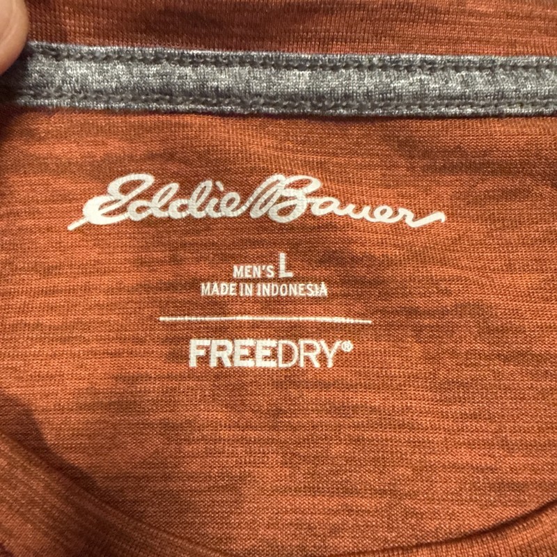 Eddie Bauer Men’s FreeDry Lightweight Orange T-shirt size Large gallery
