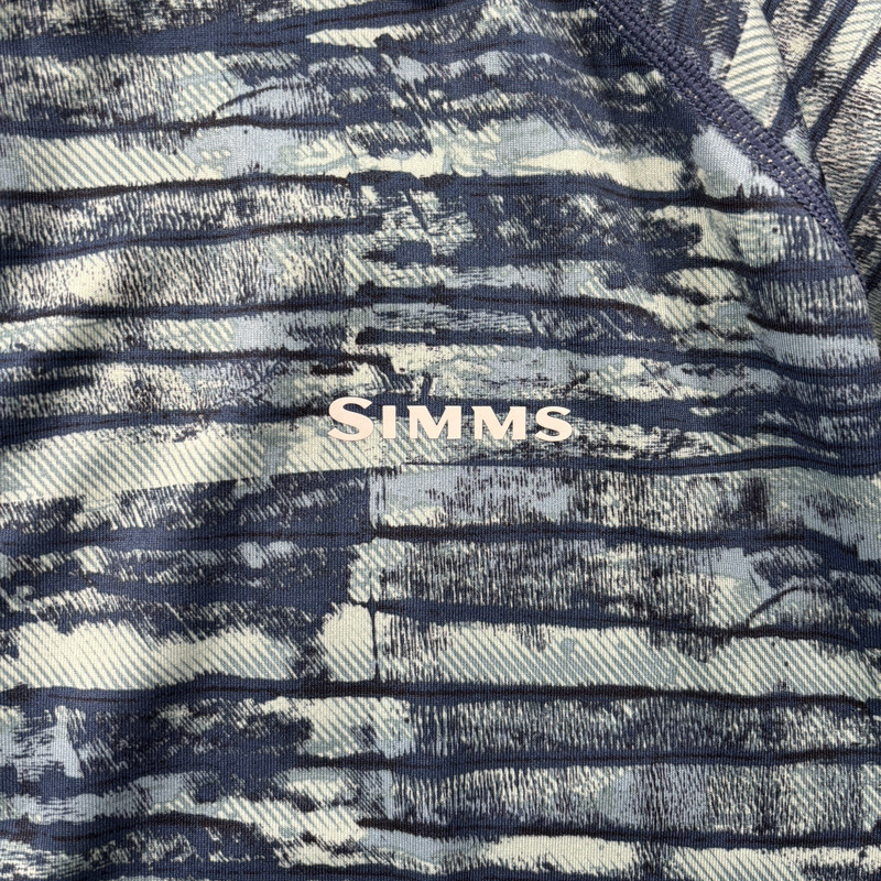 Simms SolarFlex 1/4 Zip Pullover Mens Medium Blue Camo Long Sleeve Fishing gallery