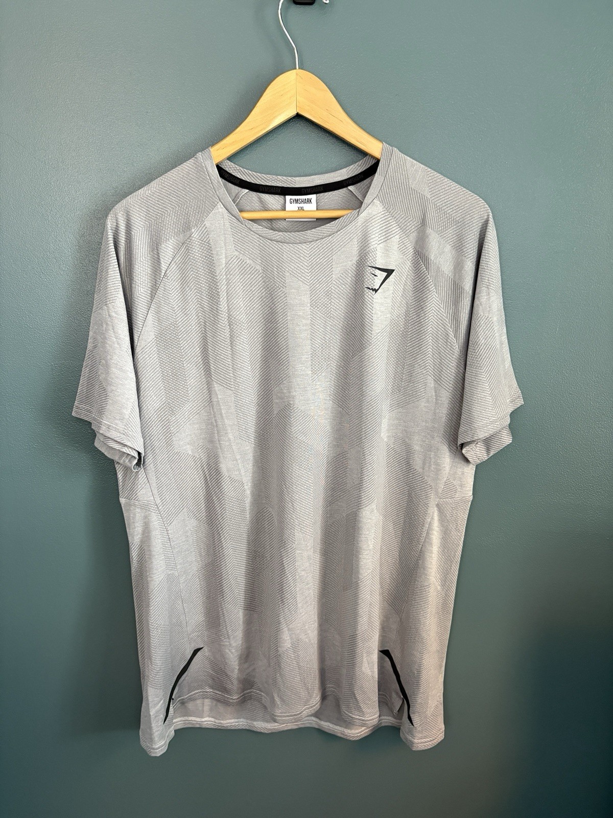 Gymshark Men's Apex Lightweight Performance Geometric T-Shirt 2XL Gray gallery