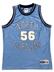 Vintage North Carolina Tar Heels Jersey Majestic Basketball #56 Blue White 90s