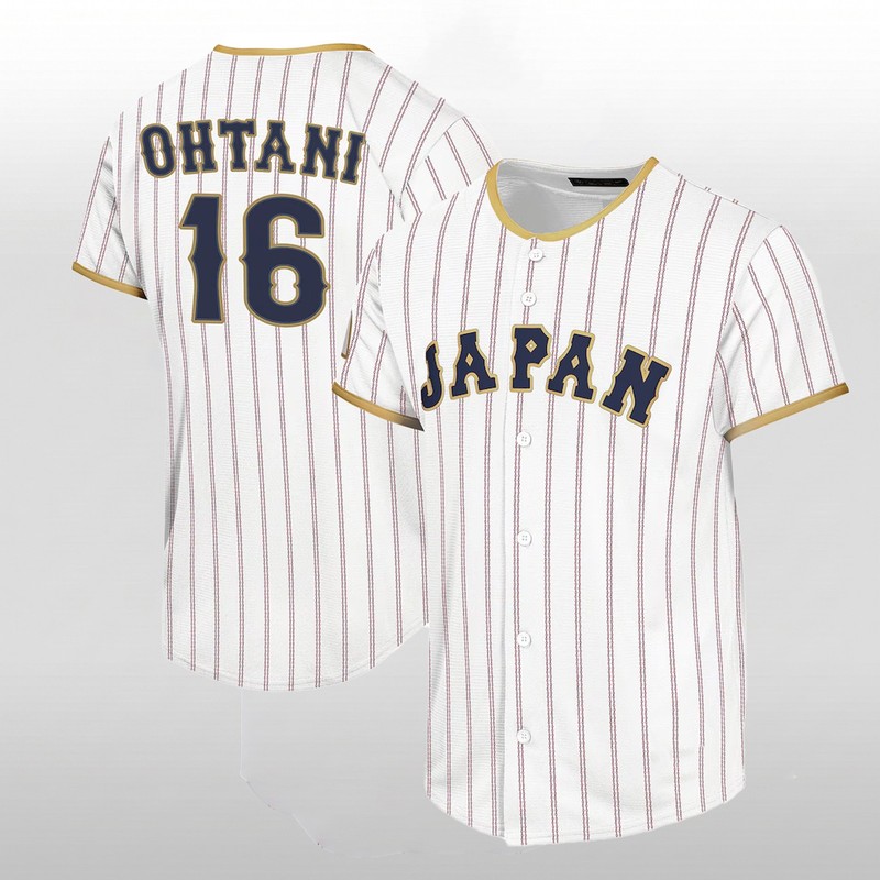 New 2026 Japan Pinstripe Baseball Jersey Sublimated Stitched Look Shirt gallery