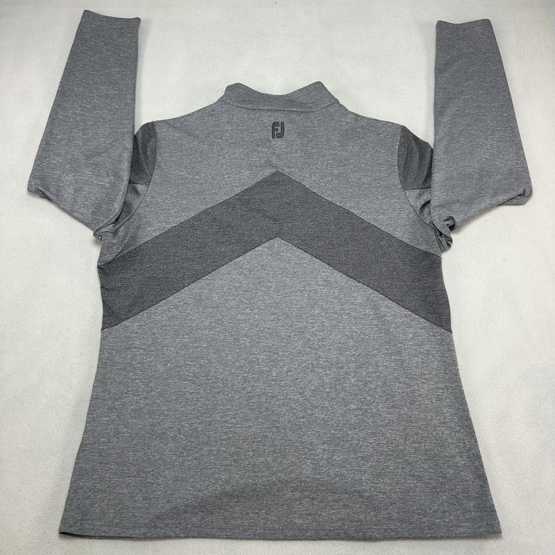 FootJoy Pullover Mens XL Gray Quarter Zip Stretch Performance Golf Chevron Logo gallery