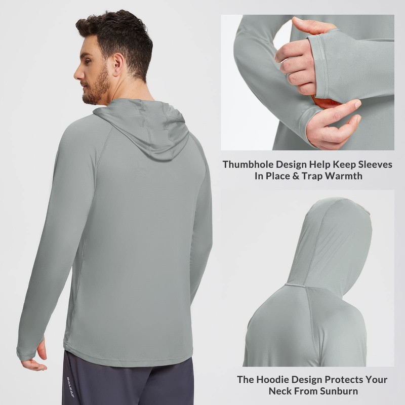 Men's UPF 50+ Sun Protection Hoodie Long Sleeve SPF/UV Quick Dry Lightweight Fis gallery