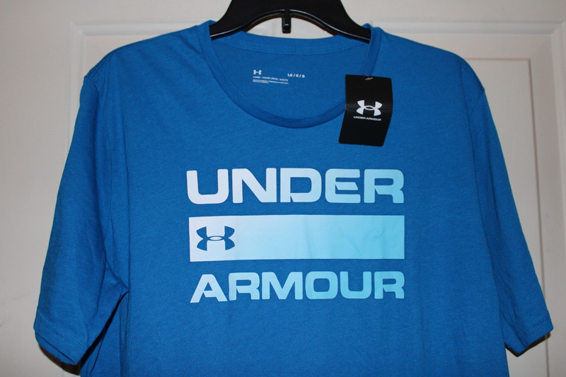 NWT Under Armour Team Issue Wordmark Men's Large T-shirt Cruise Blue 1329582 gallery