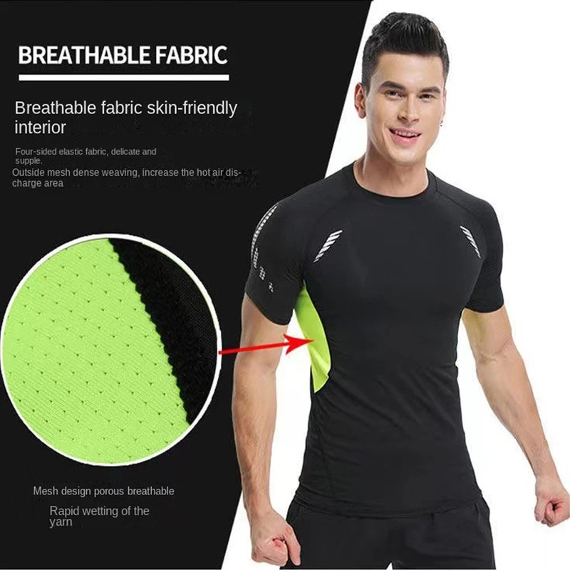 Men's Running Compression Shirts Short Sleeve Sport Gym Tees Fitness Quick. gallery