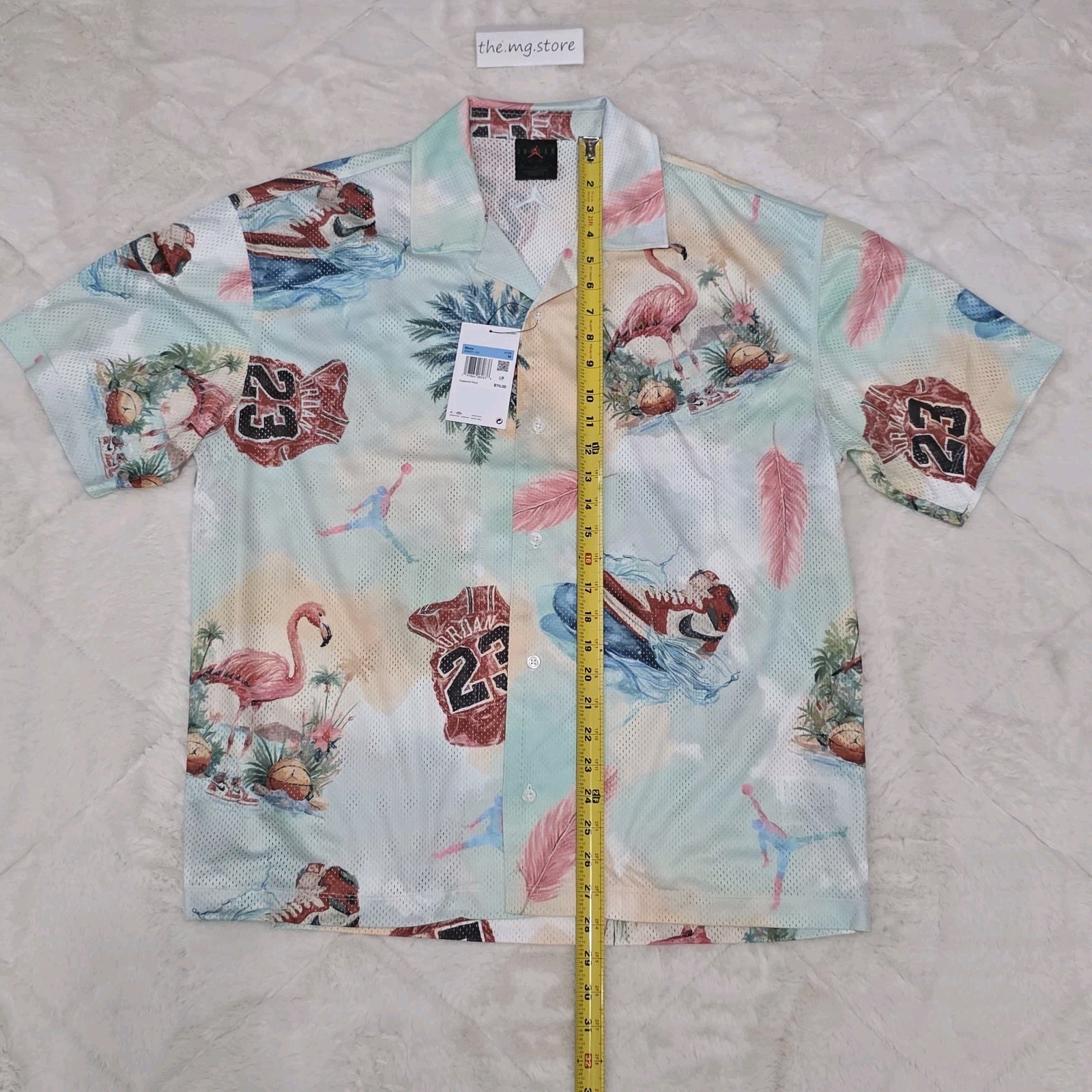 Nike Air Jordan Essentials Printed Mesh Camp Shirt Men’s Sz Medium IB3007-133 gallery