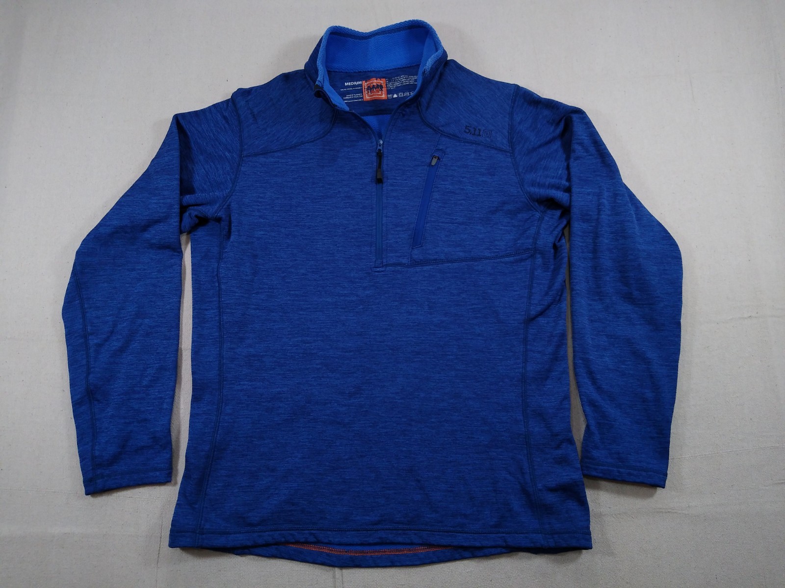 5.11 Tactical Recon 1/2 Zip Pullover Mens M Blue Fleece Pocket Performance 72045 gallery