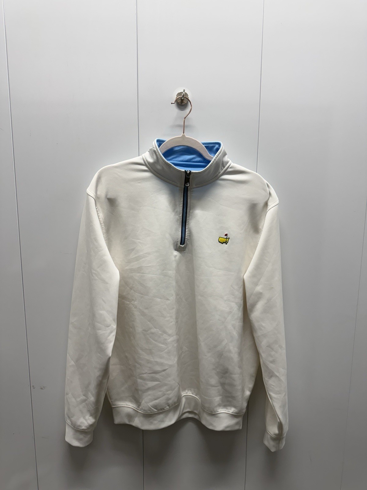 Masters Tech Golf Mens White Performance 1/4 Quarter Zip Large gallery