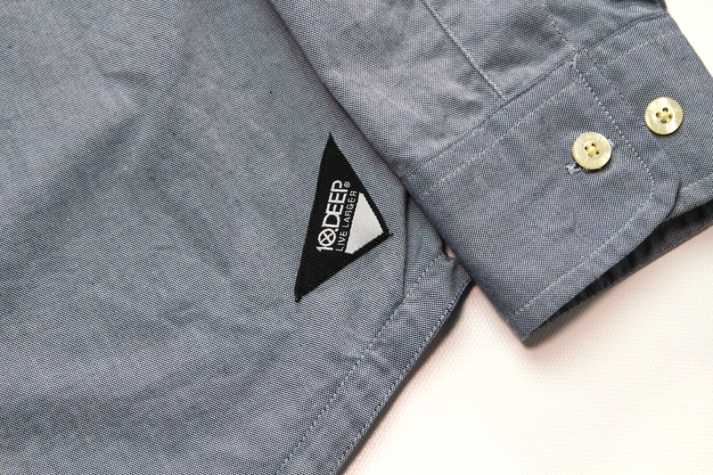 VTG 10 DEEP NYC ~OG BRASS KNUCKLES LOGO~ M CONVERTIBLE OXFORD WORK SHIRT gallery