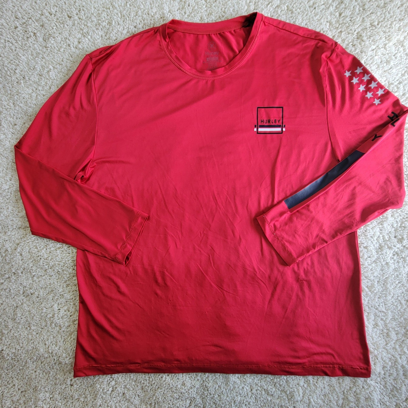 Hurley Mens Red Long Sleeve Athletic Rashguard Quick-Dry UPF 50 Size XXL gallery