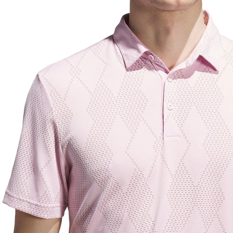 adidas Ultimate 365 Micro Textured Golf Polo Pink Grey KA7897 Large texture ULT gallery