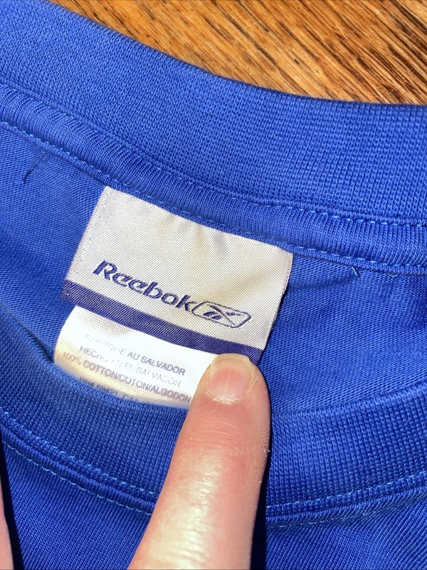 Reebok Mens Large T-Shirt Athletic Tee Royal Blue Performance Cotton Sport EUC gallery