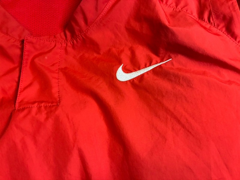 Nike Baseball Cage Jacket Men’s XL Red Short Sleeve 1/4 Zip Pullover gallery