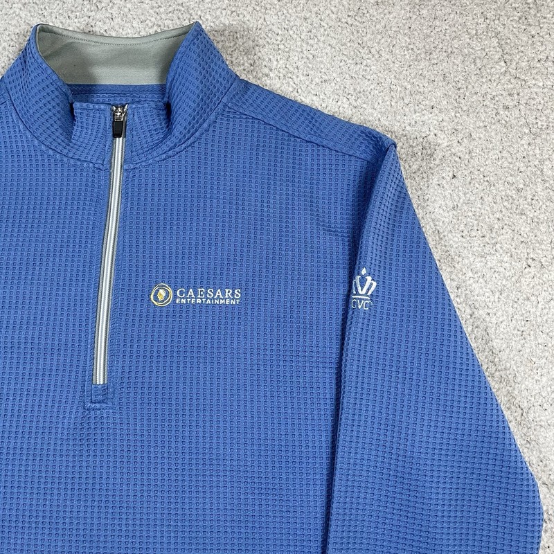 Straight Down 1/4 Zip Pullover Mens 2XL Waffle Knit Caesars Palace Casino Jacket gallery