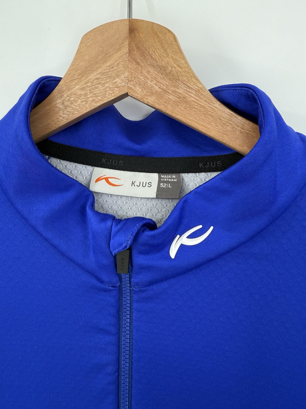 Kjus Diamond Fleece Half Zip Performance Golf Royal Blue Stretch Mens Large gallery