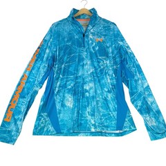 Under Armour Men’s XL HeatGear Blue Abstract Ice Print 1/4 Zip Pullover Orange