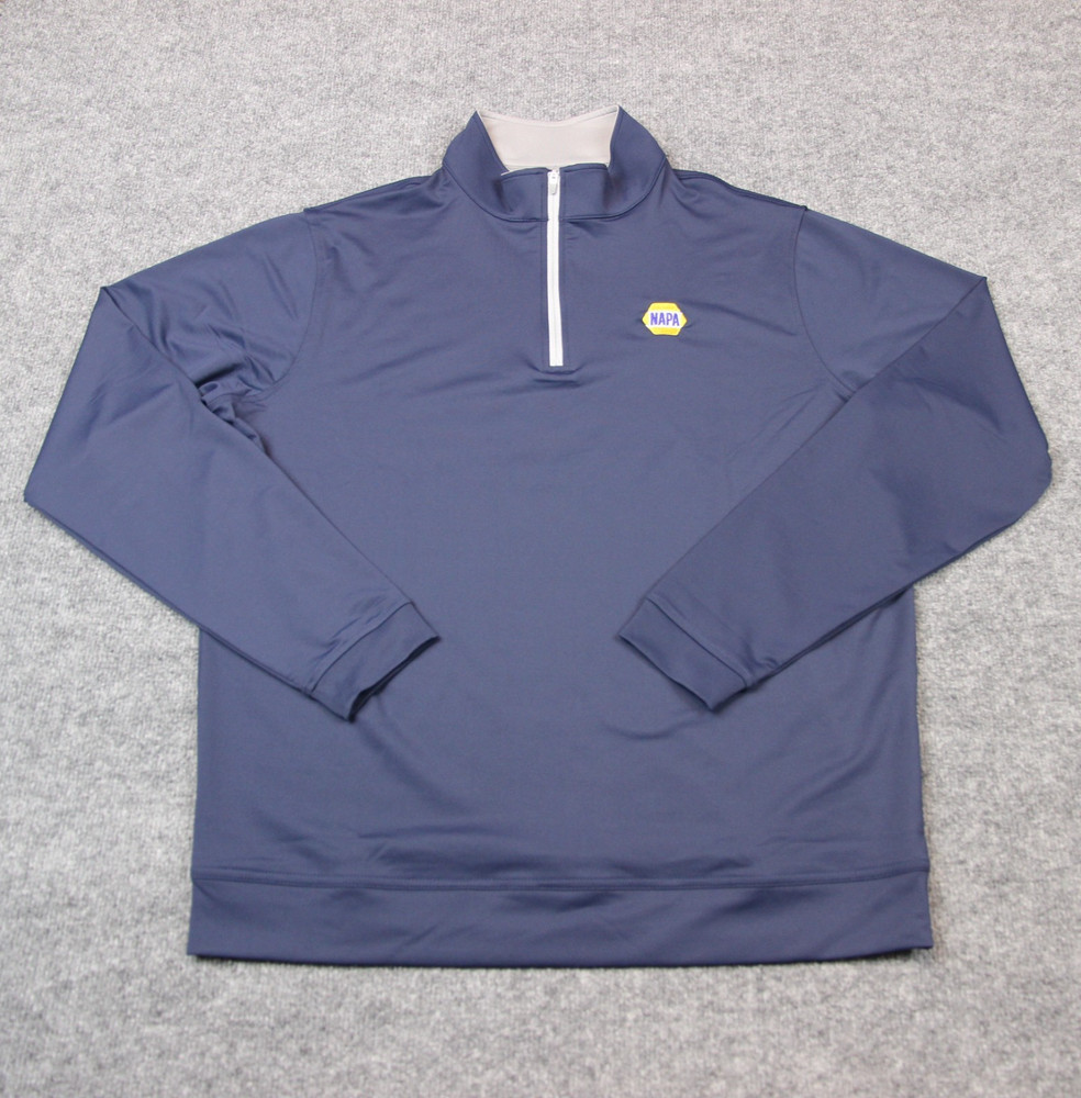 Peter Millar Perth Pullover Men's Large Blue Quarter 1/4 Zip Golf Performance