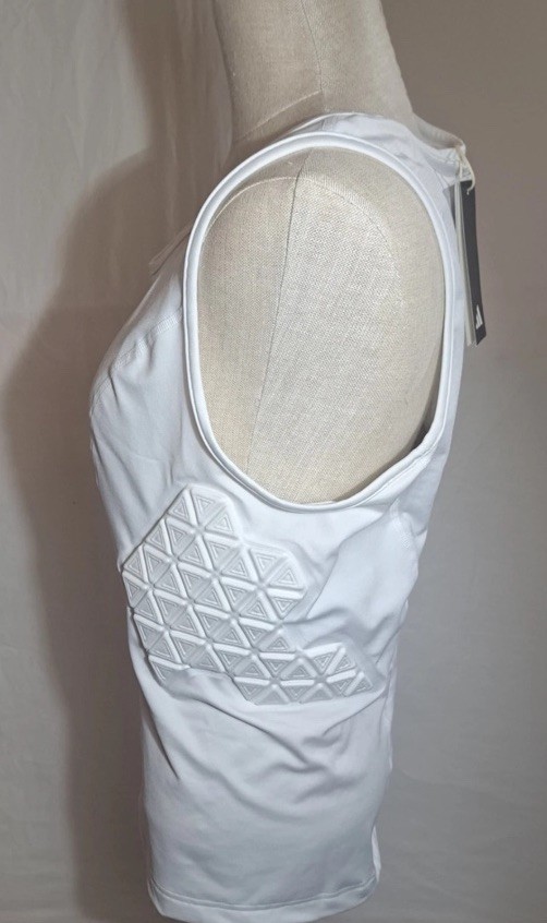 $80 NEW Adidas Padded Tank Top Men’s White Compression Sports Training Shirt S gallery