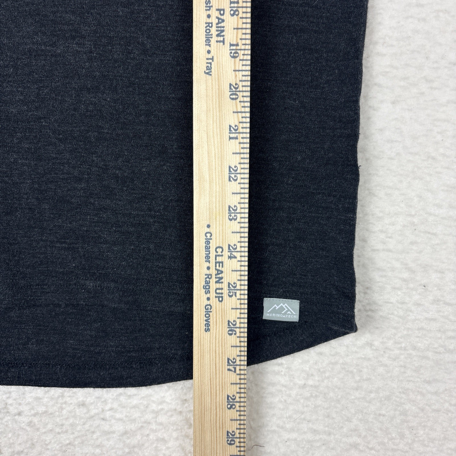 Merino Tech Mens S Base Layer Long Sleeve Shirt Superfine Merino 250 Wool Black gallery