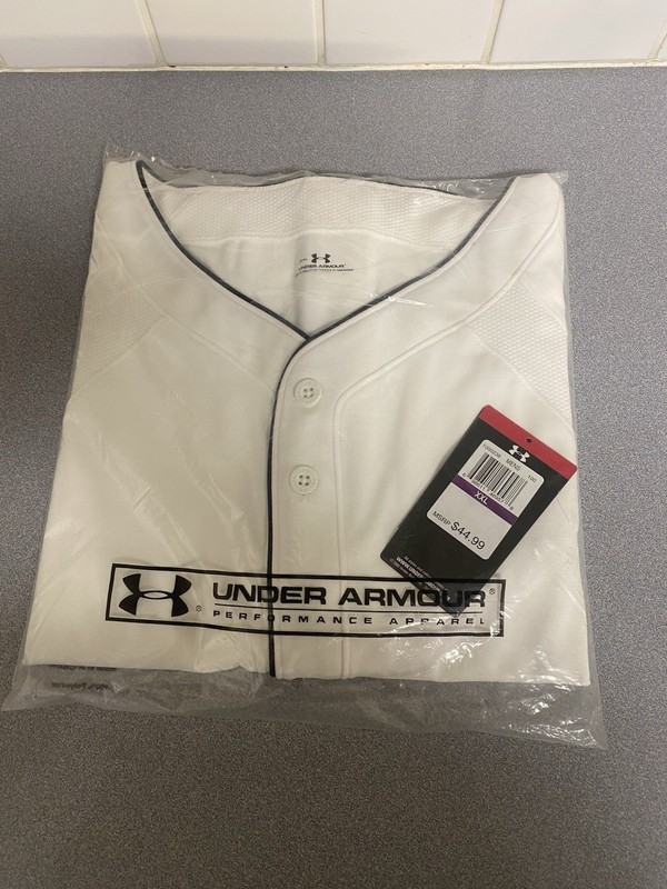 Under Armour Men's Baseball Jersey White Sleeveless Performance Apparel gallery
