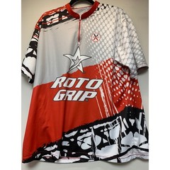 Bowlifi Roto Grip Bowling Jersey Mens L Red Black Excellent Quarter Zip Sport