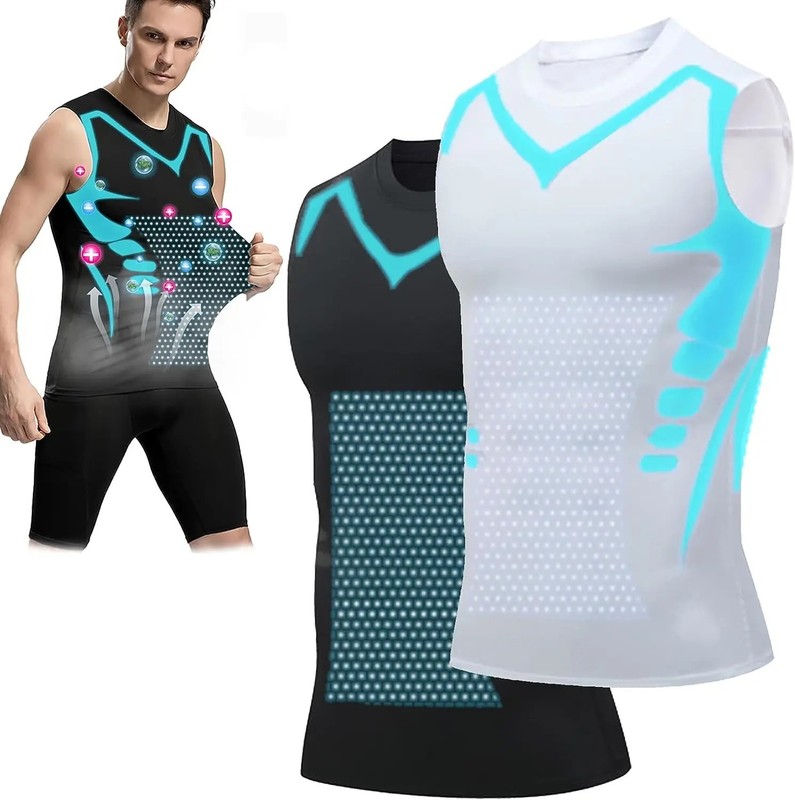 Men Compression Shirt Version Ionic Shaping Sleeveless Vest Sport Tank Top S-2XL gallery
