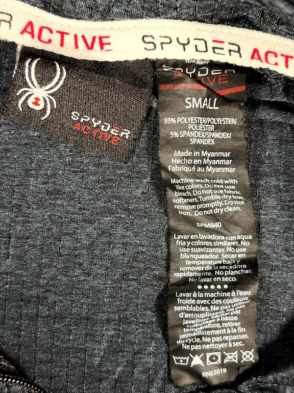 Spyder Active ProWeb Performance Top Mens Small Gray Mock Neck 1/4 Zip Athletic gallery