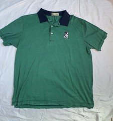 Torrey Pines Logo Green w Blue stripe Golf Lightweight Polo Shirt Mens L