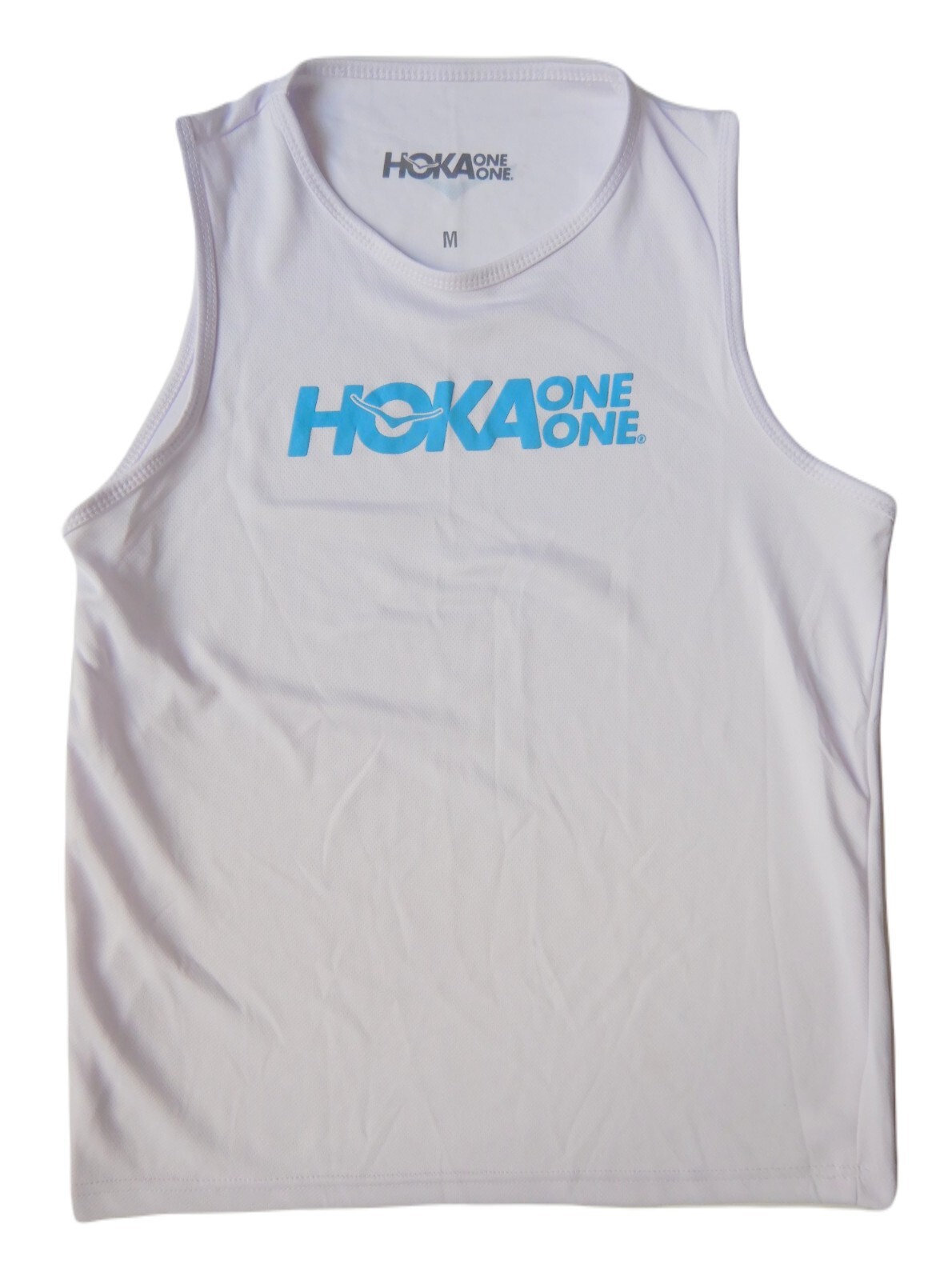Hoka One One White Running Training Singlet - Size Medium gallery