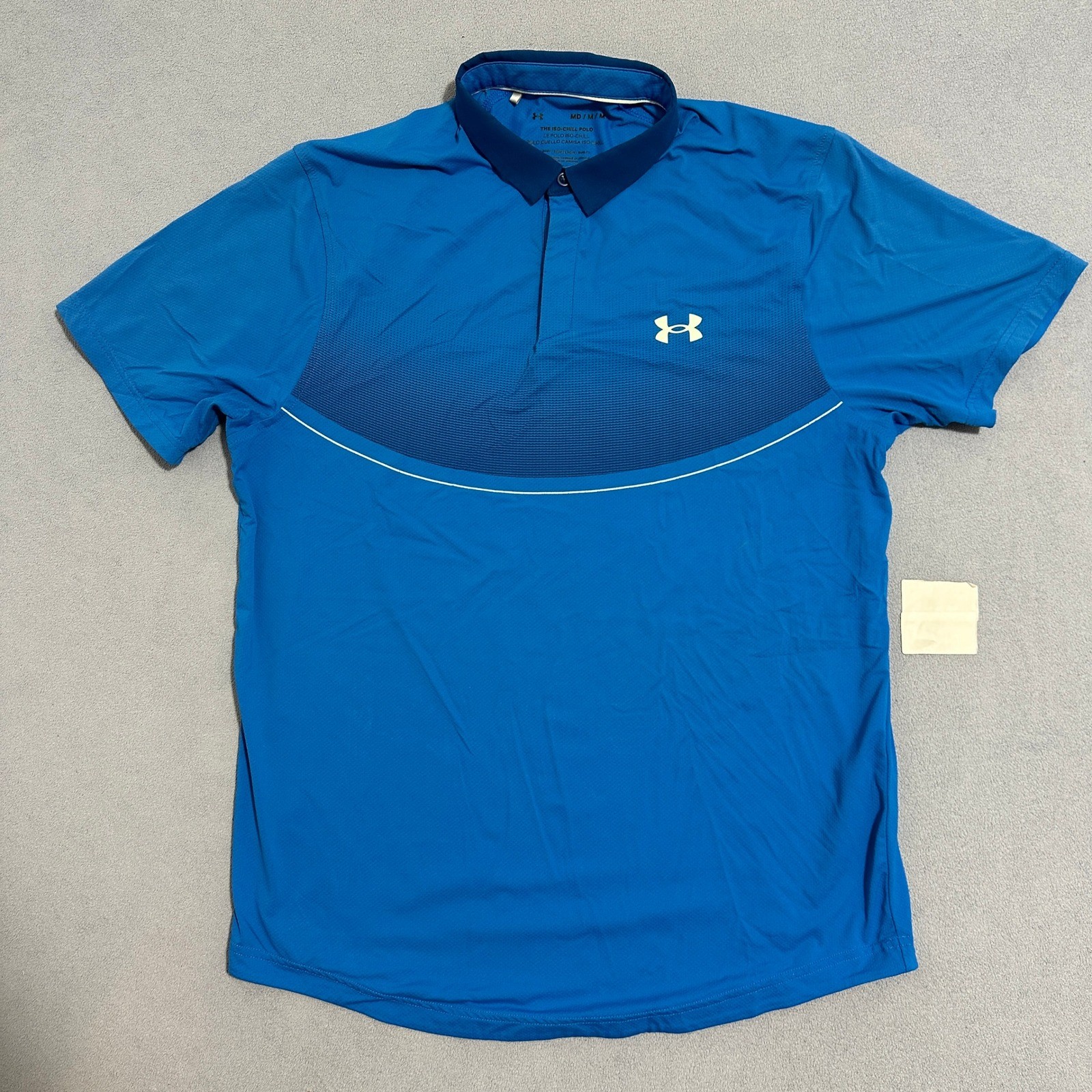 Under Armour Iso-Chill Polo Shirt Gradient Heat Gear Loose Fit Blue Mens Size M gallery