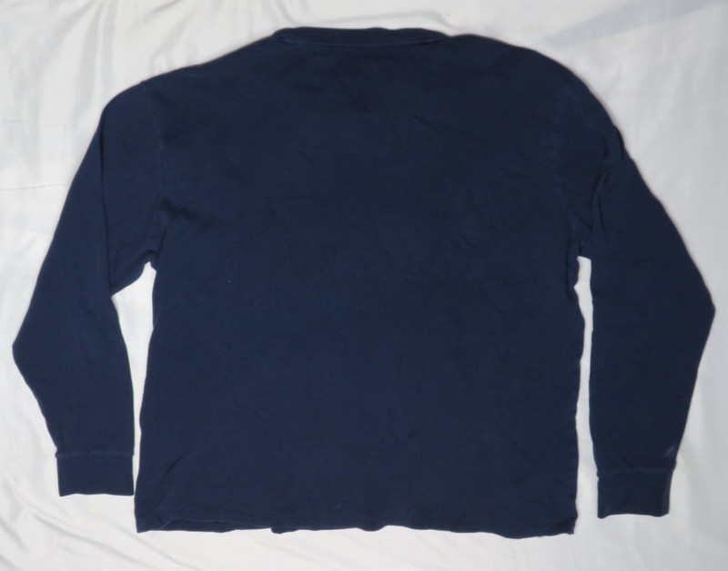 LACOSTE SLEEPWEAR MEN SHIRT XL NAVY BLUE WAFFLE BASE LAYER THERMAL COTTON PIQUE gallery