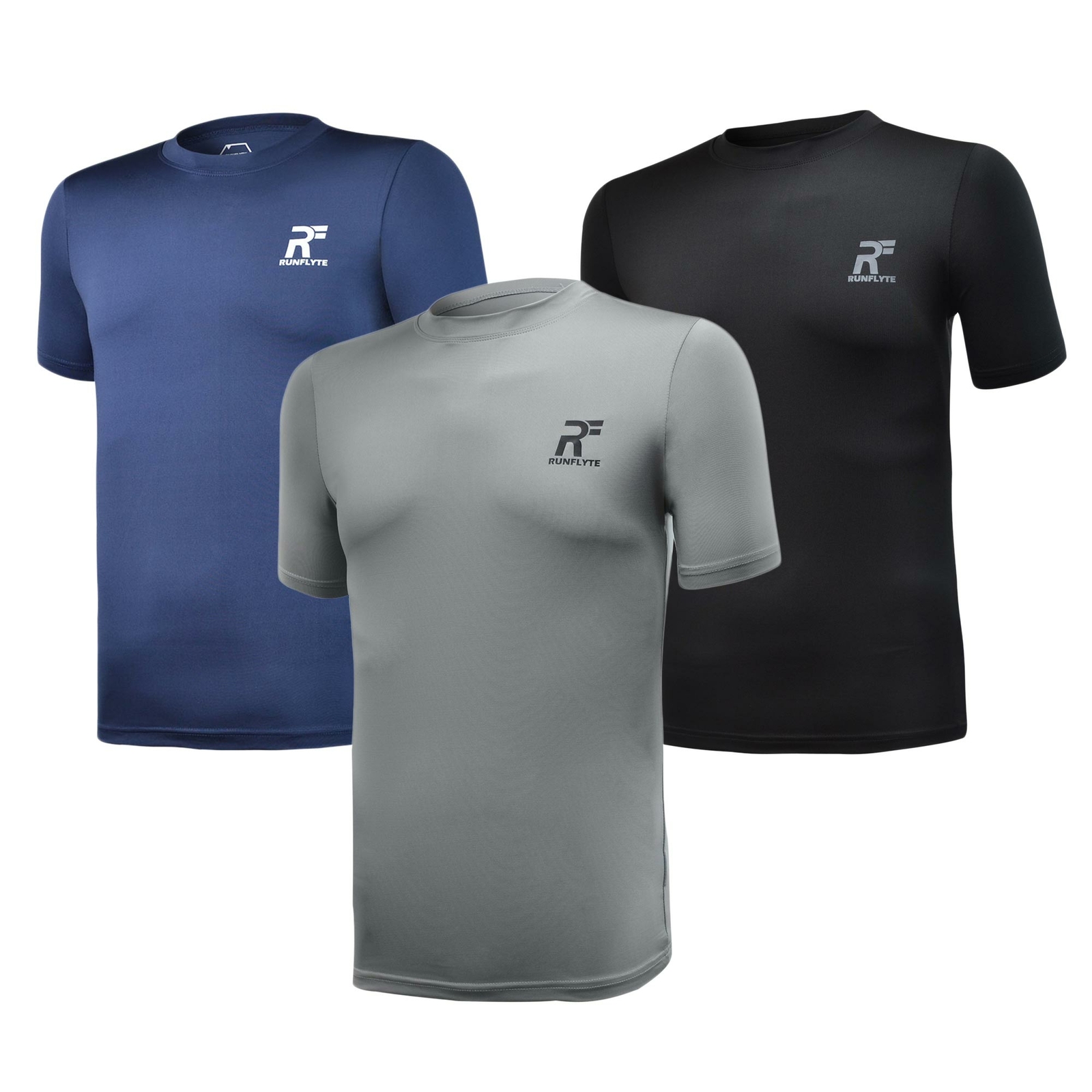 RunFlyte Men's Basics Short Sleeve Moisture Wicking T-Shirt Running Dry f1002 gallery