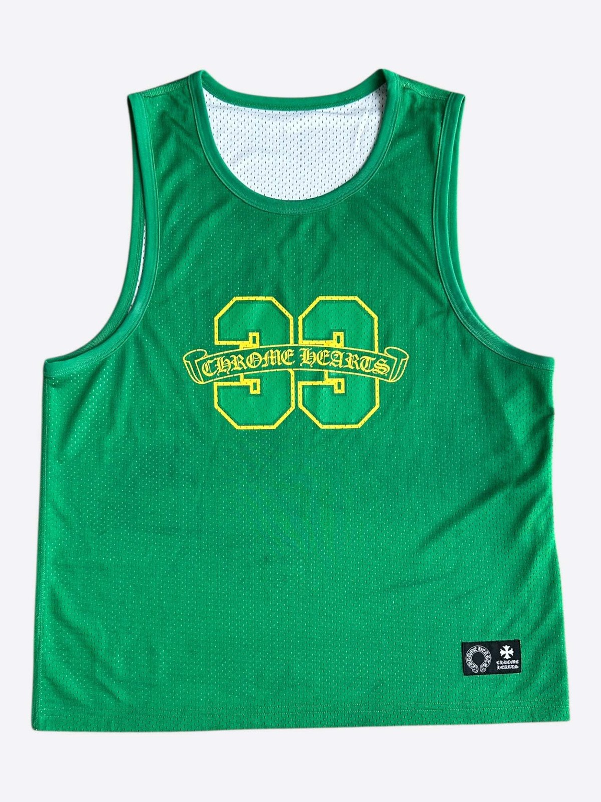 Chrome Hearts Green & White Logo Reversible Mesh Jersey gallery