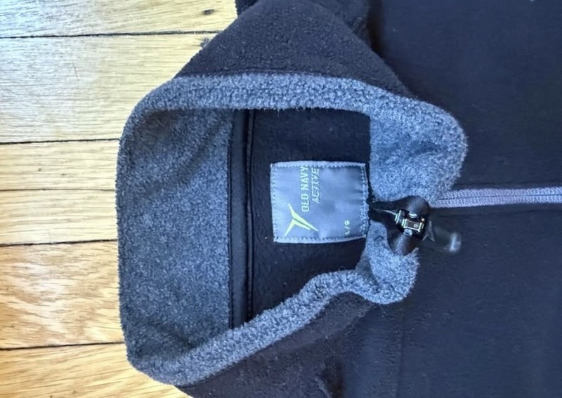 Old Navy Active Men's 1/4 Zip Mock Neck Pullover Black Gray Long Sleeve Size L gallery