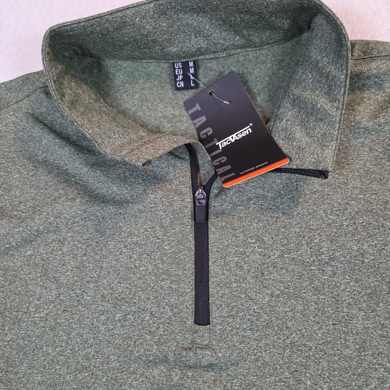 TacVAsen NWT Tactical 1/4 Zip Heather Green Men's M Pullover Mock Neck gallery