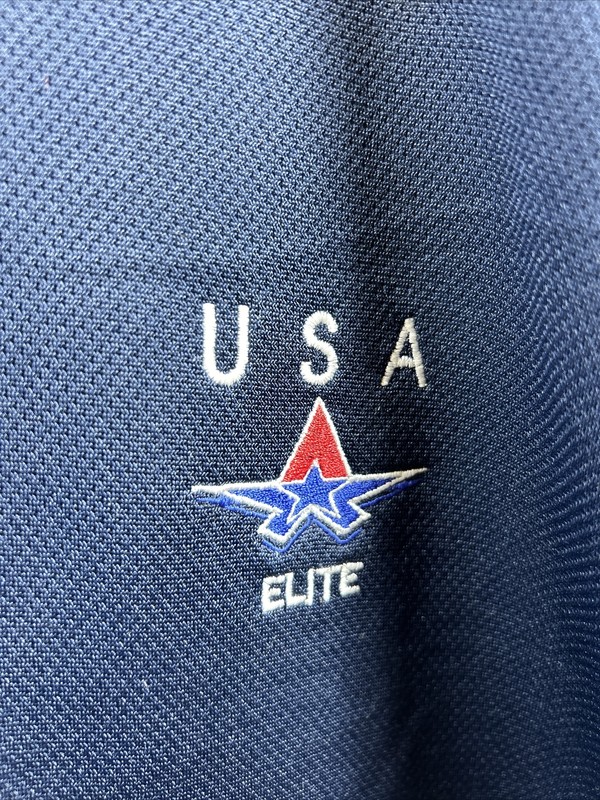 Easton USA Elite 1/4 Zip Blue Practice Baseball Jersey Men’s Size M gallery