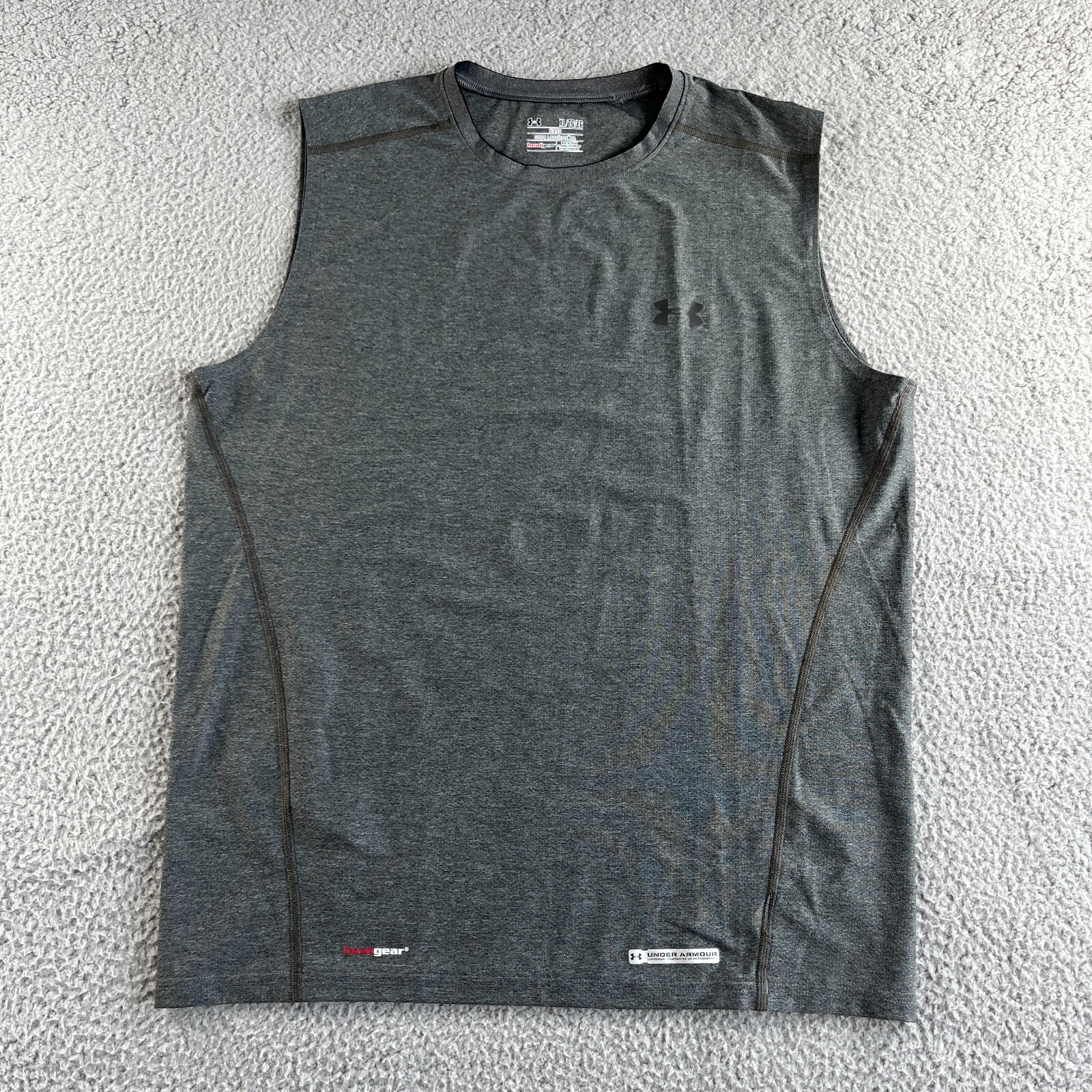 NEW Under Armour Shirt Mens Extra Large Gray Vest Athletic Top Fitted Heat Gear gallery