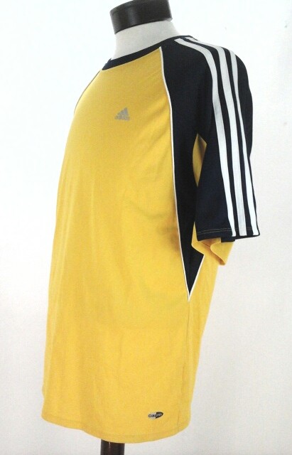 ADIDAS 3 Stripes VTG 90'S' Jersey Yellow/Blue Soccer Futbol Active Mens Medium M gallery