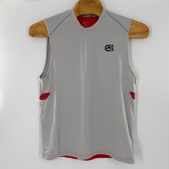 Ecko Function Mens XL Sleeveless Compression Muscle Shirt Gray Red Athletic Tee
